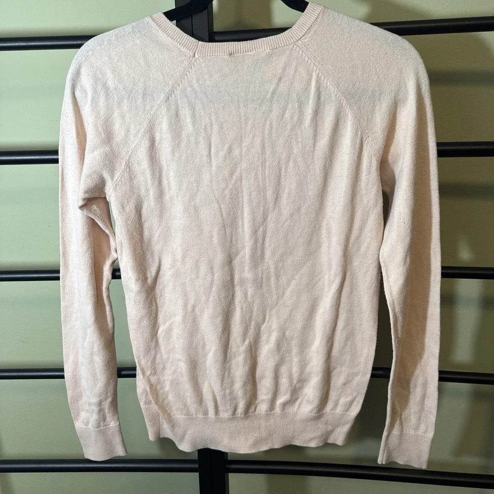 Ann Taylor Loft Sweater Beaded Neckline Pink Women's Size XS - Picture 5 of 7